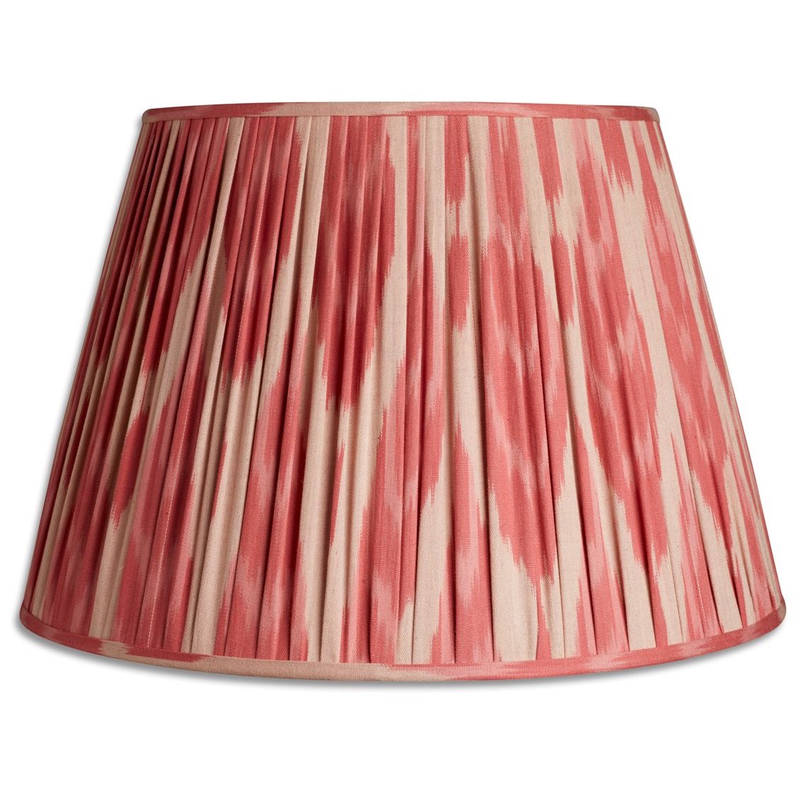 Nushka Lampshades 18 Inch - 46cm Raspberry pink and cream cotton ikat lampshade