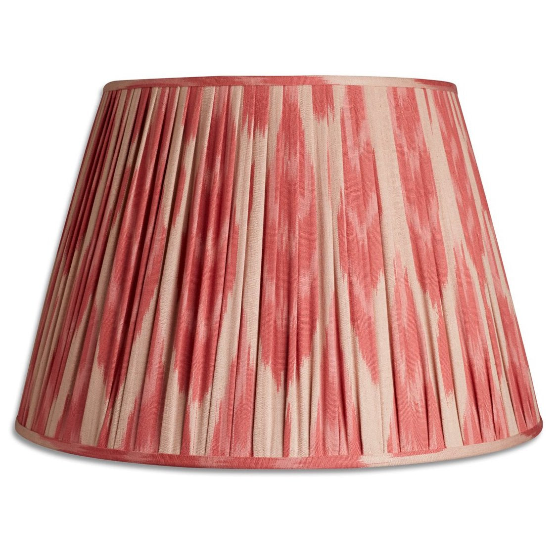 Nushka Lampshades 18 Inch - 46cm Raspberry pink and cream cotton ikat lampshade