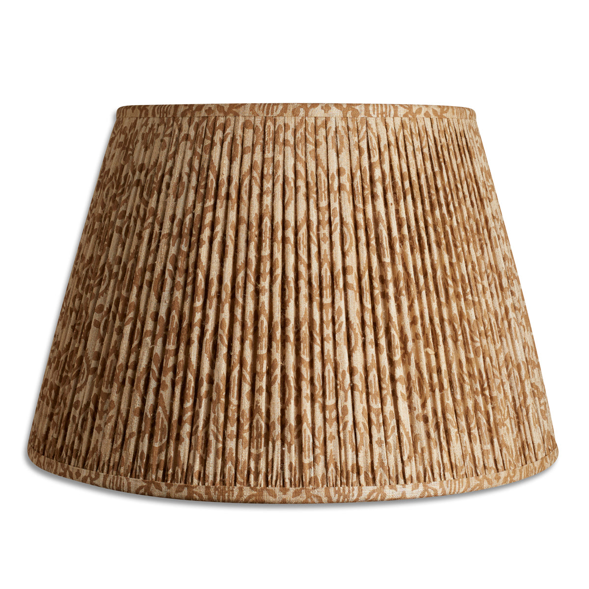 Nushka Lampshades 18 inch - 46cm Raw silk khaki and brown geometric design silk sari lampshade