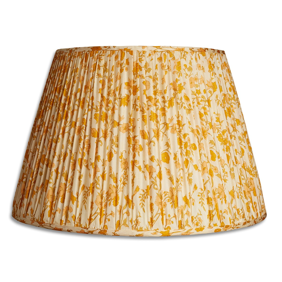 Nushka Lampshades 18 inch - 46cm Yellow and buttermilk floral design silk sari