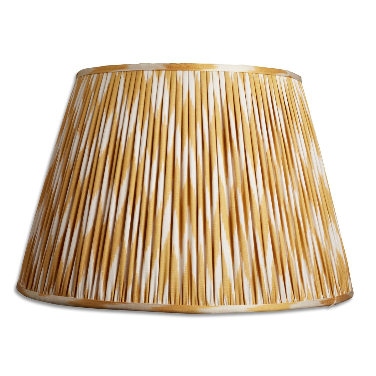 Nushka Lampshades 18 Inch - 46cm Yellow And Cream Cotton and Silk Ikat Lampshade