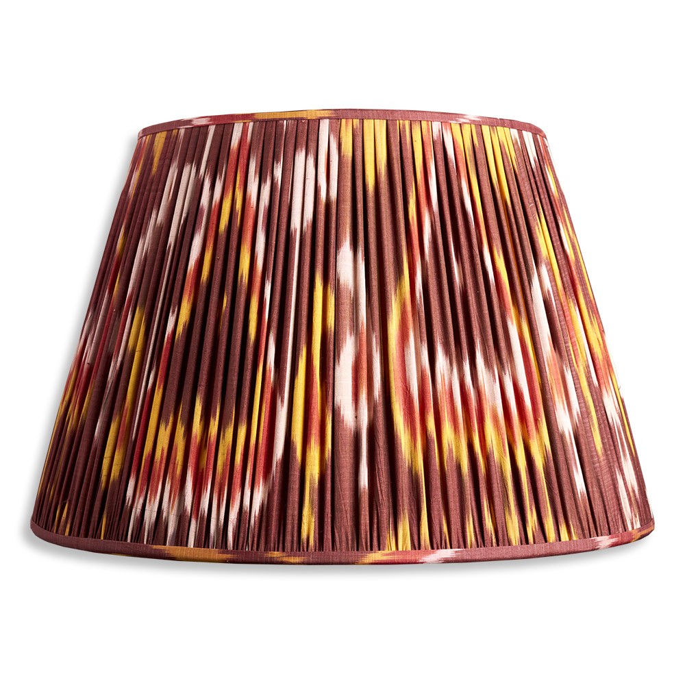 Nushka Lampshades 20 Inch - 51cm Aubergine And Yellow Silk Ikat Lampshade