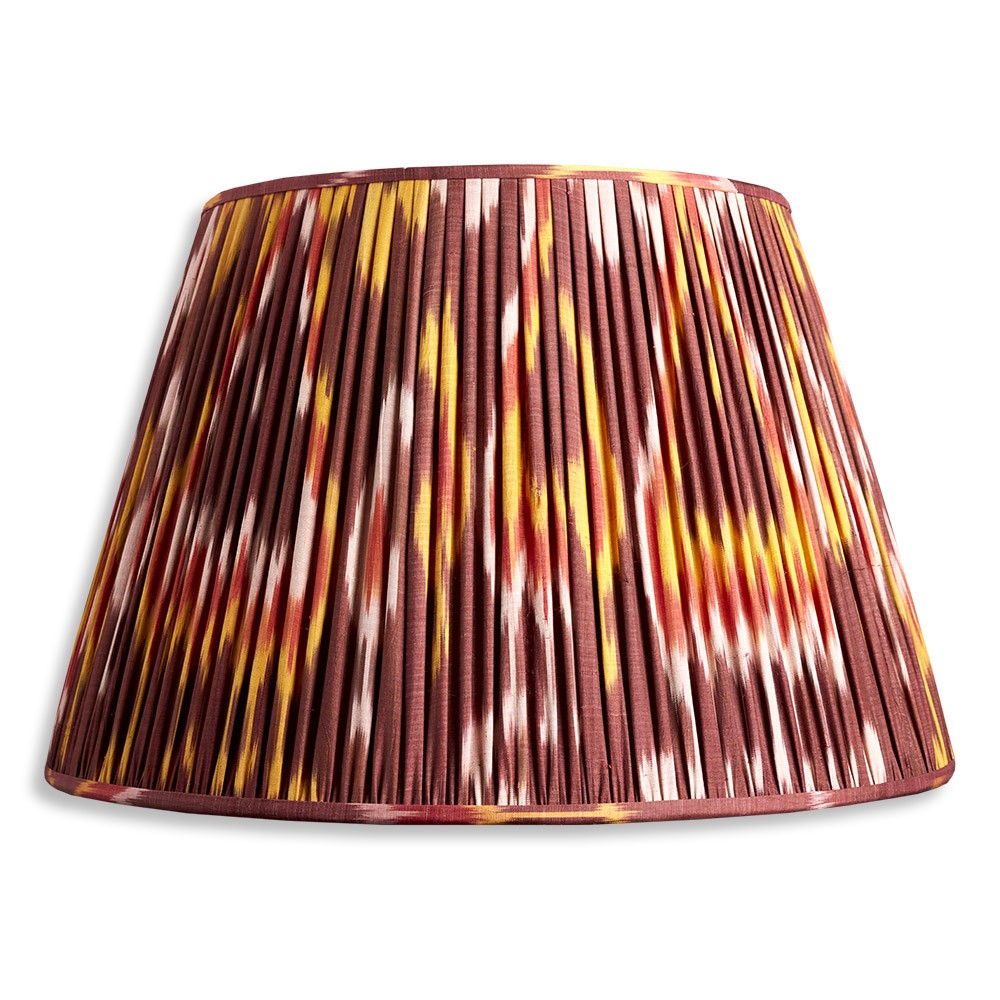 Nushka Lampshades 20 Inch - 51cm Aubergine And Yellow Silk Ikat Lampshade