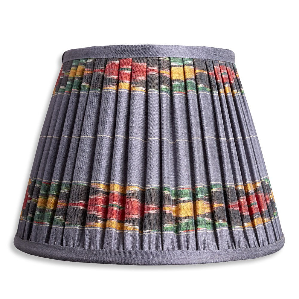 Nushka Lampshades 8 inch - 20 cm Grey Silk Patterned Sari Lampshade