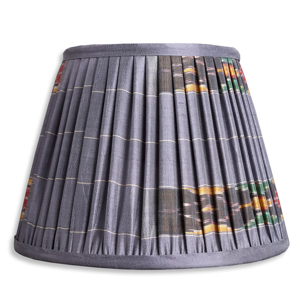 Nushka Lampshades 8 inch - 20 cm Grey Silk Patterned Sari Lampshade