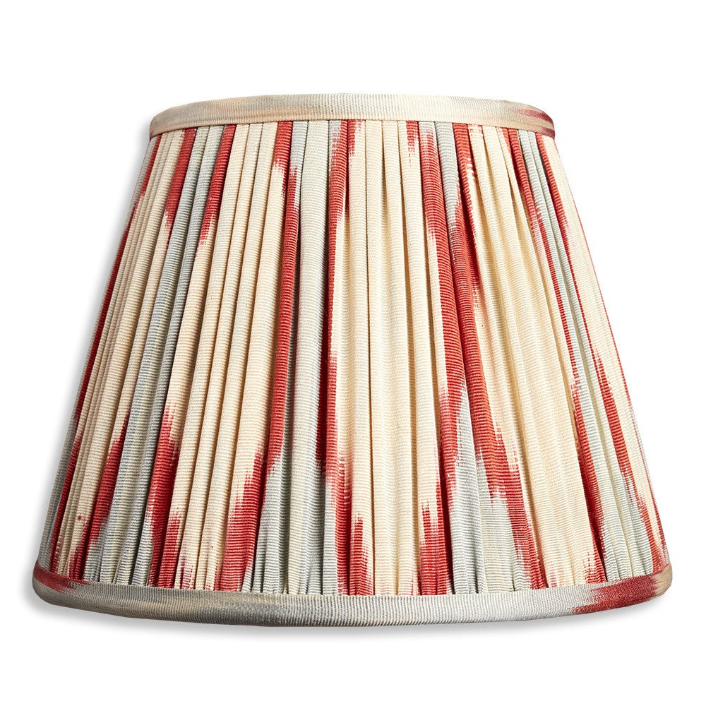 Nushka Lampshades 8 inch/ 20 cm Pale Blue and Red Ikat - Finial Fitting Lampshade