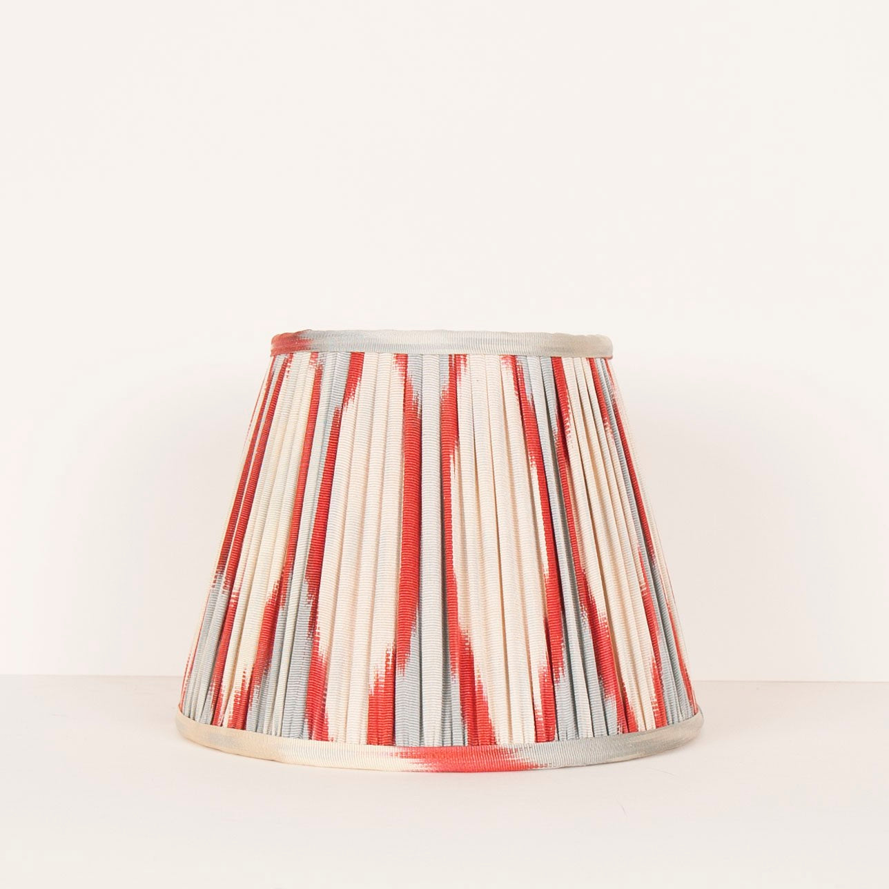 Nushka Lampshades 8 inch/ 20 cm Pale Blue and Red Ikat - Finial Fitting Lampshade