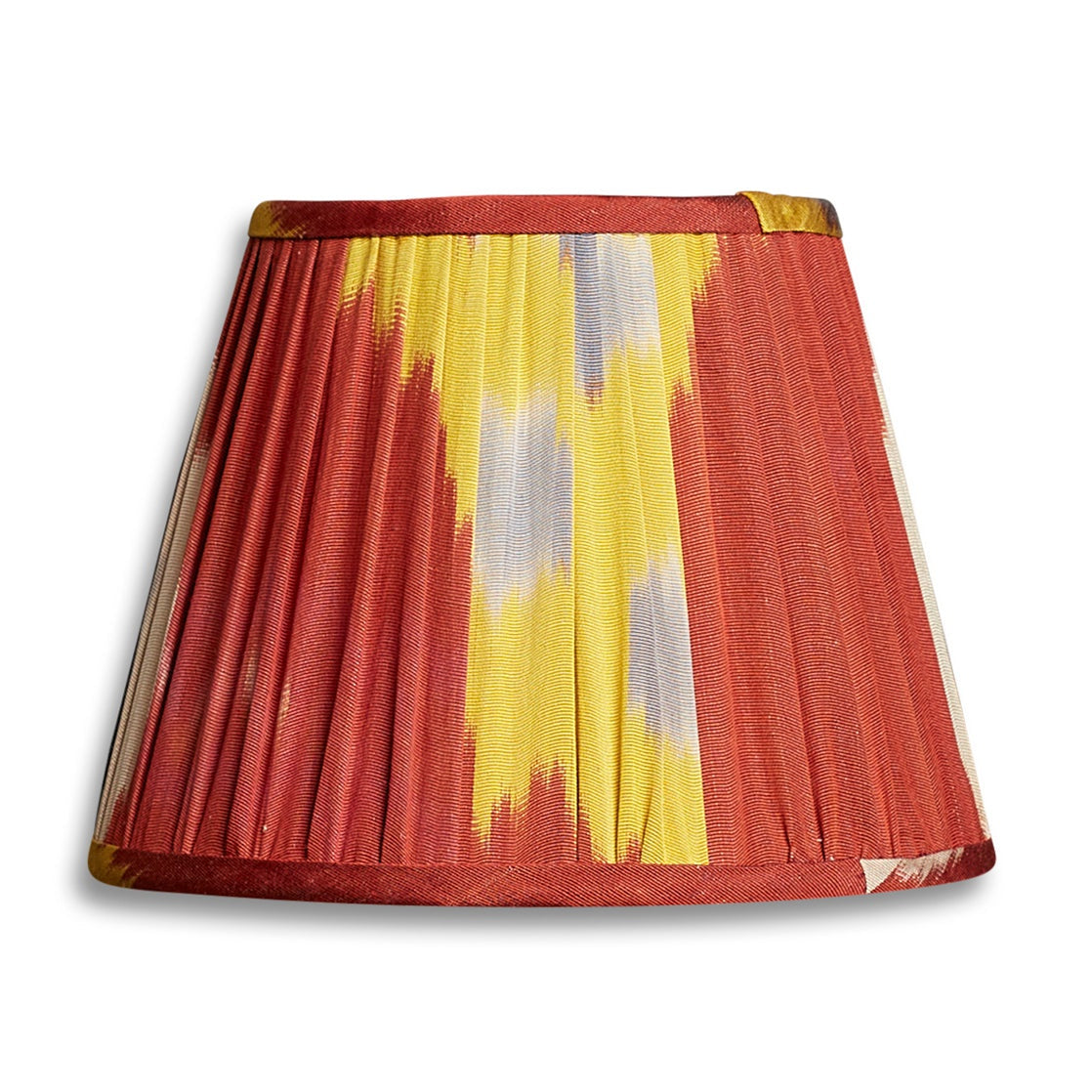 Nushka Lampshades 8 inch - 20 cm Red and multi cotton/silk ikat lampshade