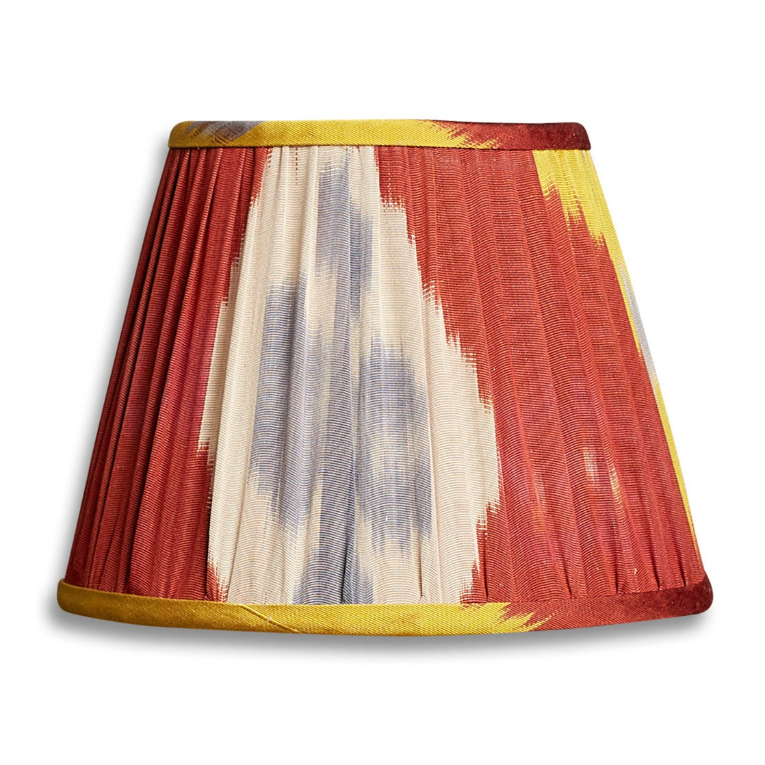 Nushka Lampshades 8 inch - 20 cm Red and multi cotton/silk ikat lampshade