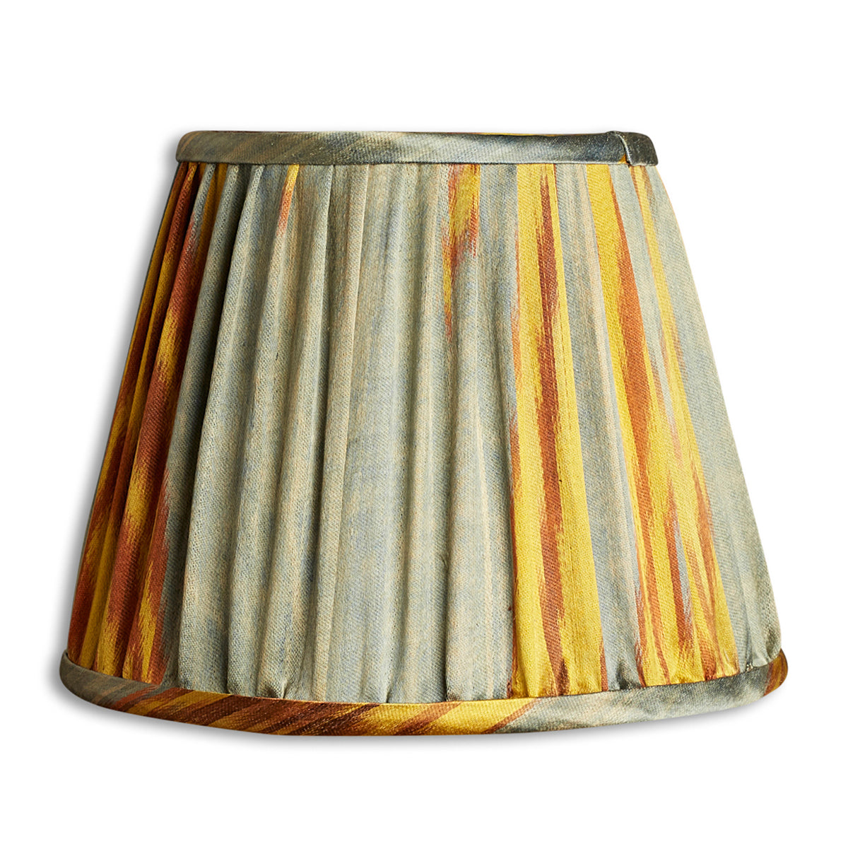 Nushka Lampshades 8 inch - 20cm Aqua blue and gold Ikat Lampshade