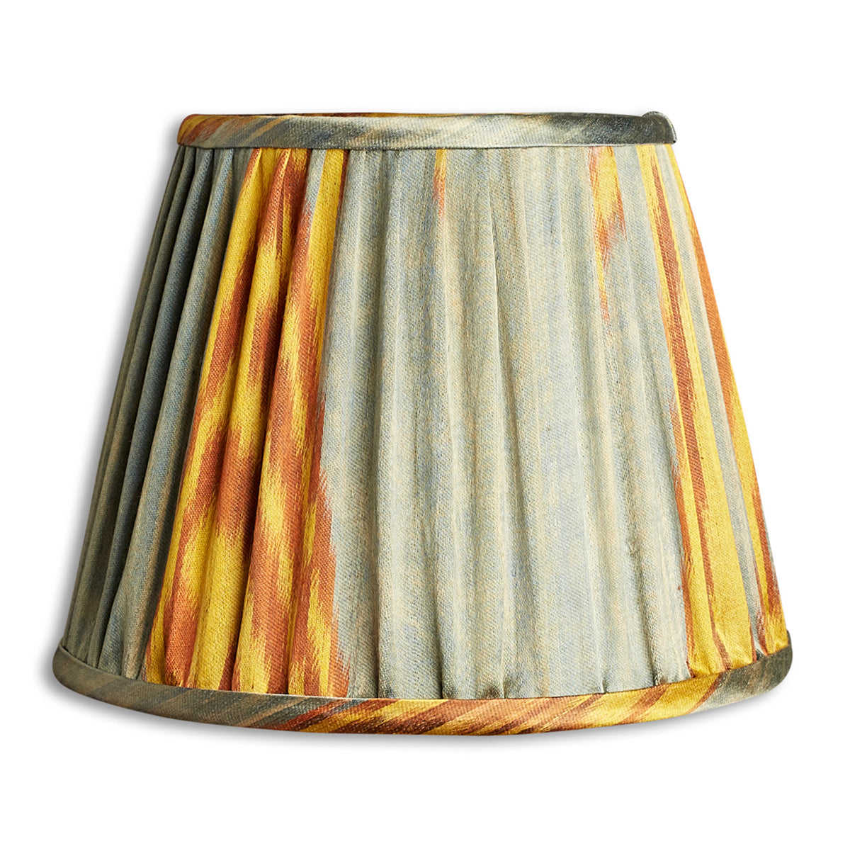 Nushka Lampshades 8 inch - 20cm Aqua blue and gold Ikat Lampshade