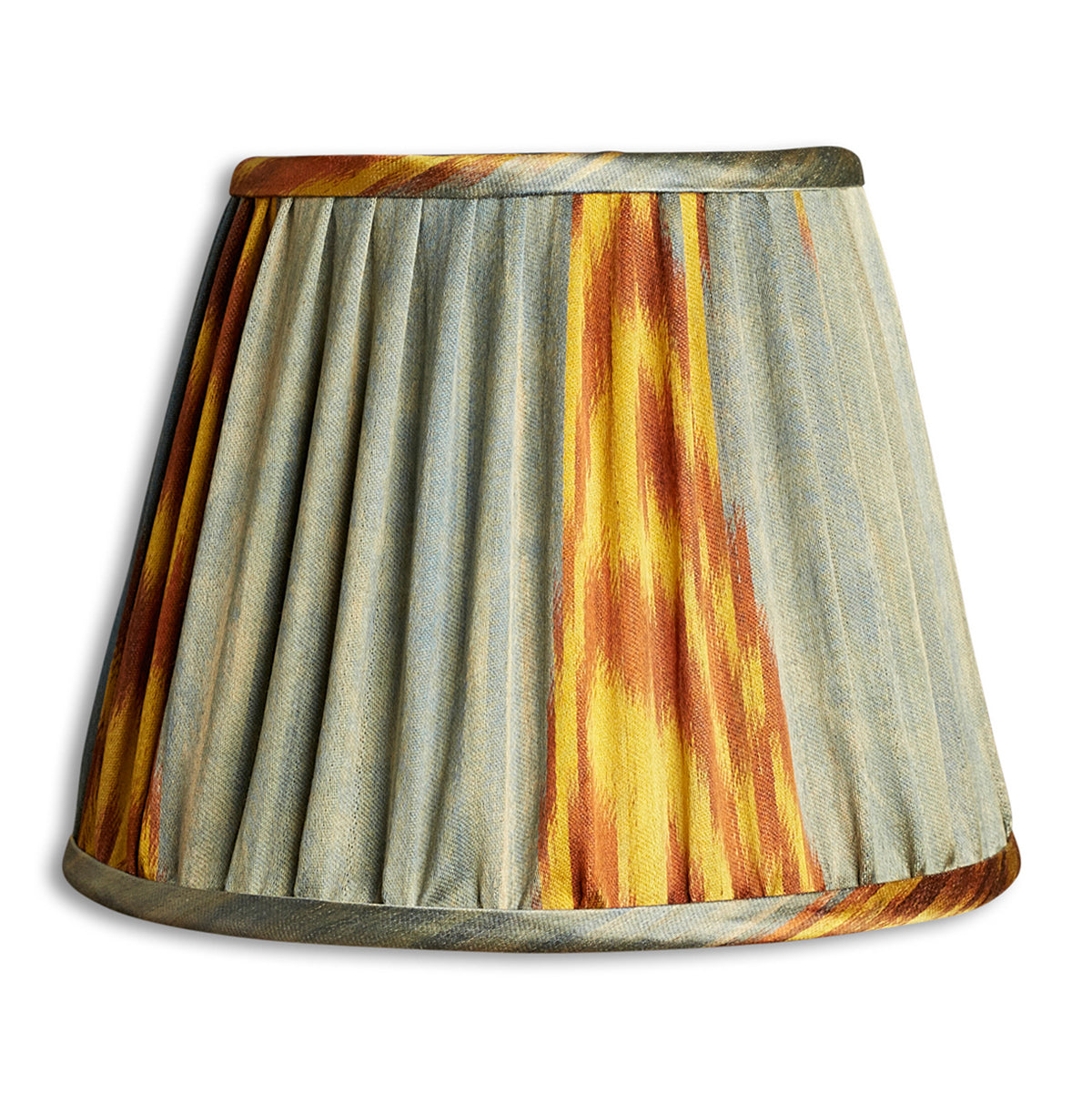 Nushka Lampshades 8 inch - 20cm Aqua blue and gold Ikat Lampshade