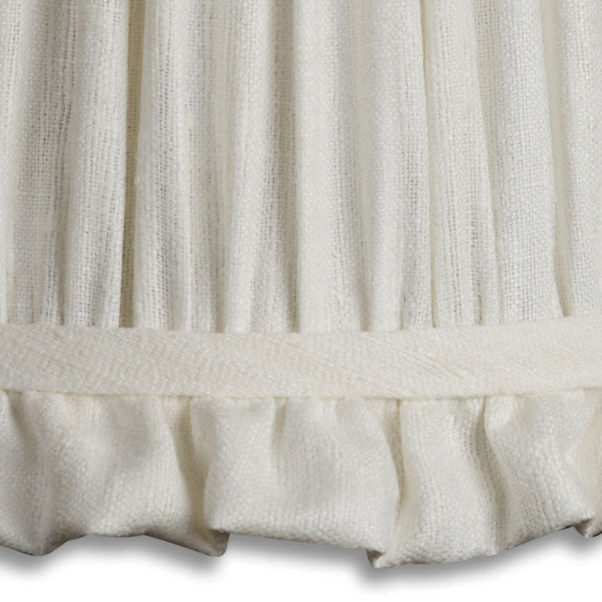 Nushka Lampshades 9 inch - 23 cm - White Mulberry Silk Cone Lampshade With Gathered Frill