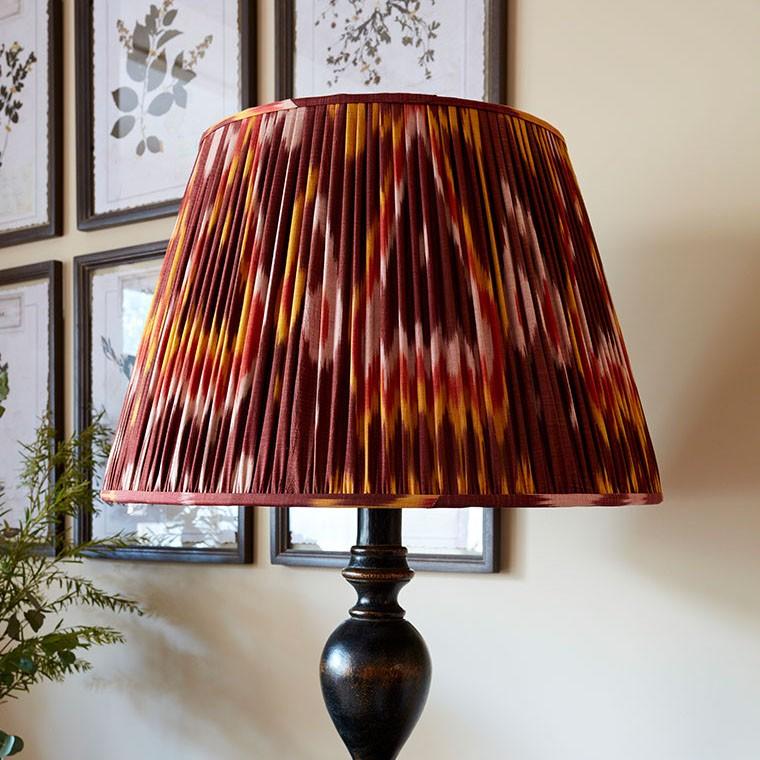 Nushka Lampshades Crimson And Yellow Silk And Cotton Lampshade