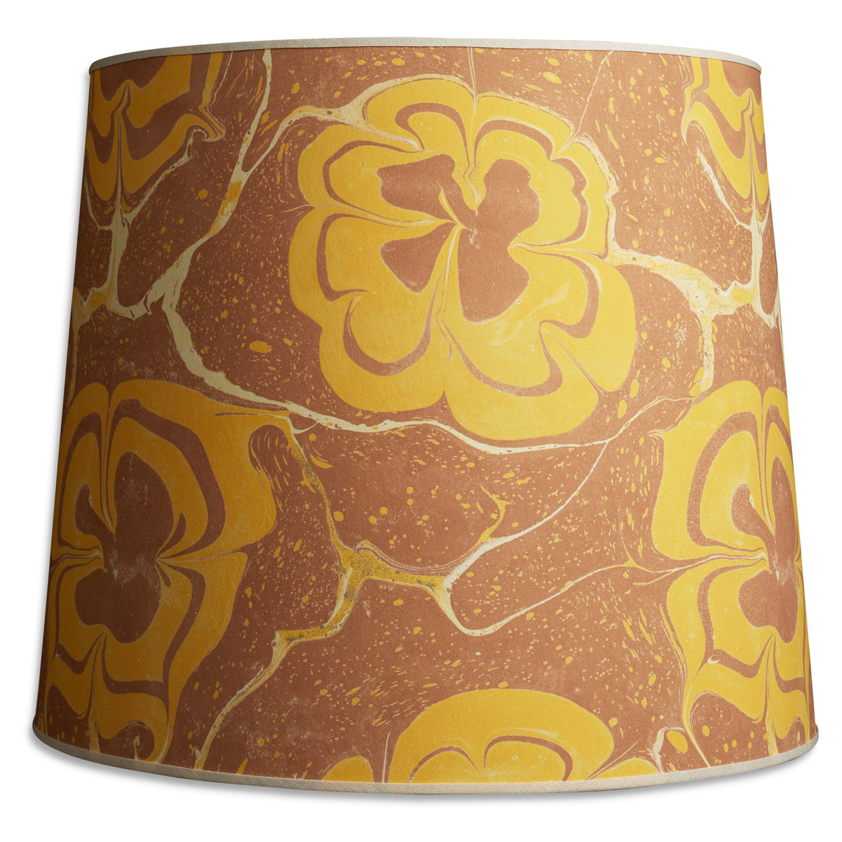 Nushka Lampshades Marbled paper lampshade - Toffee