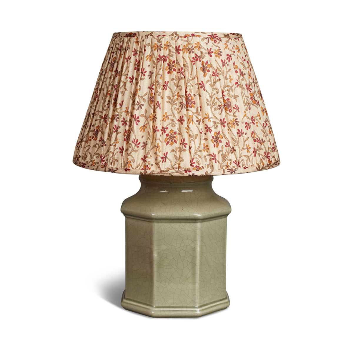 Nushka Lighting A pair of 20th celadon crackle glaze table lamps