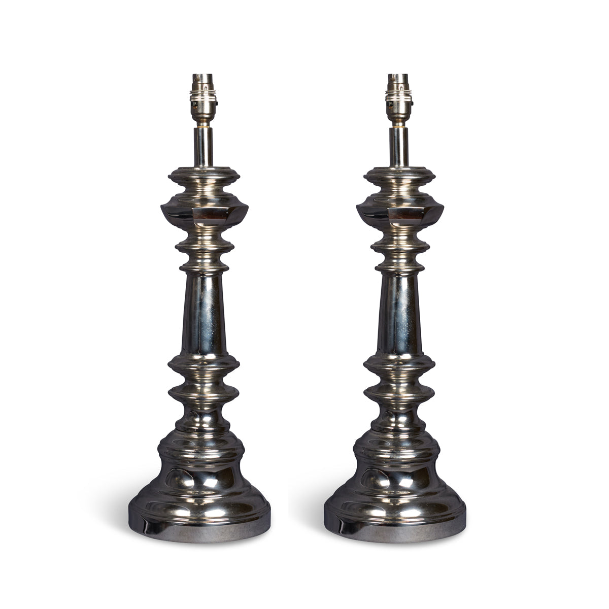 Nushka Lighting A pair of 20th century nickel plated table lamps