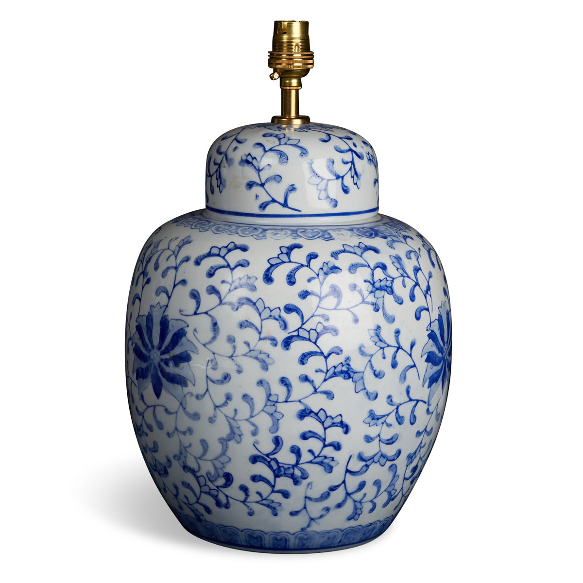 Nushka Lighting Blue and white Chinese style glazed ceramic table lamp