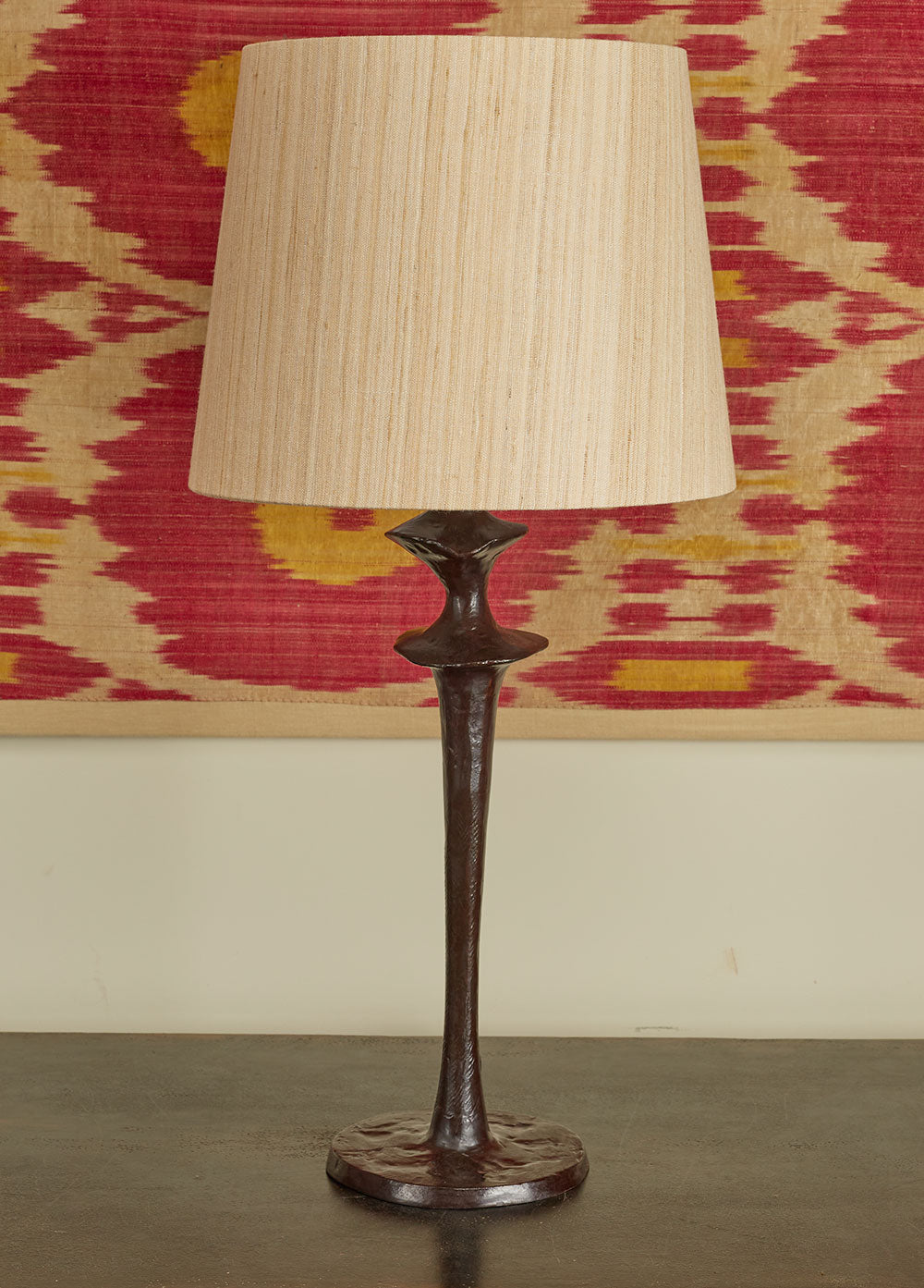 Large bronze artisanal table lamp