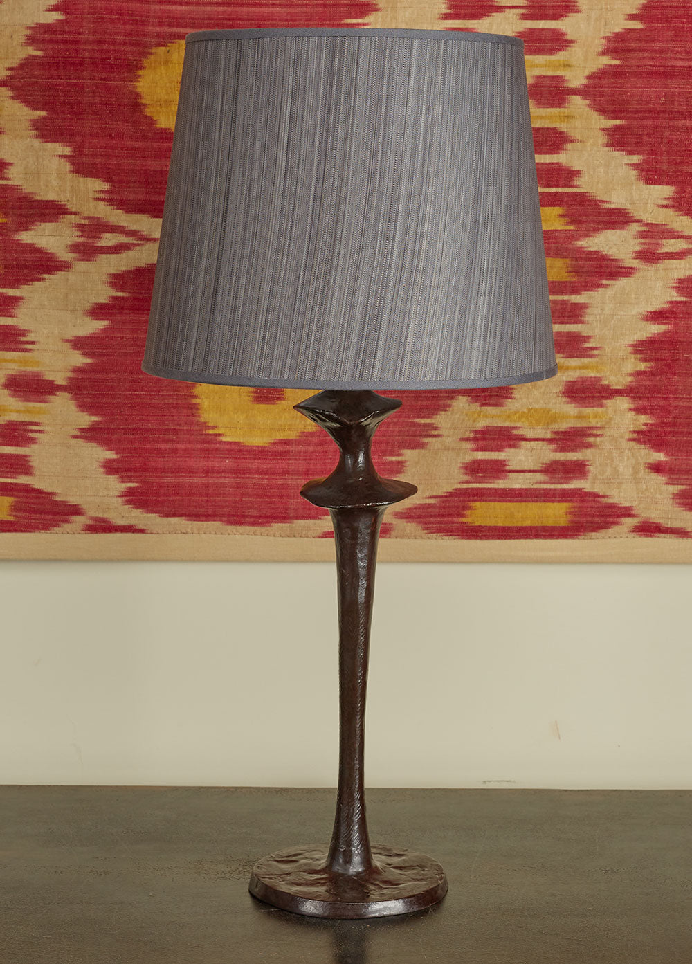 Large bronze artisanal table lamp