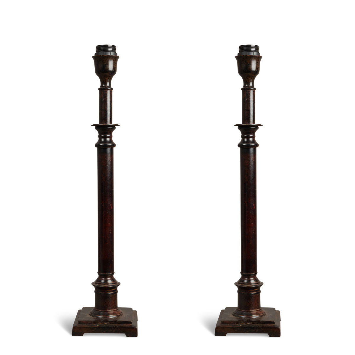 Nushka Lighting Pair of Patinated Metal Table Lamps