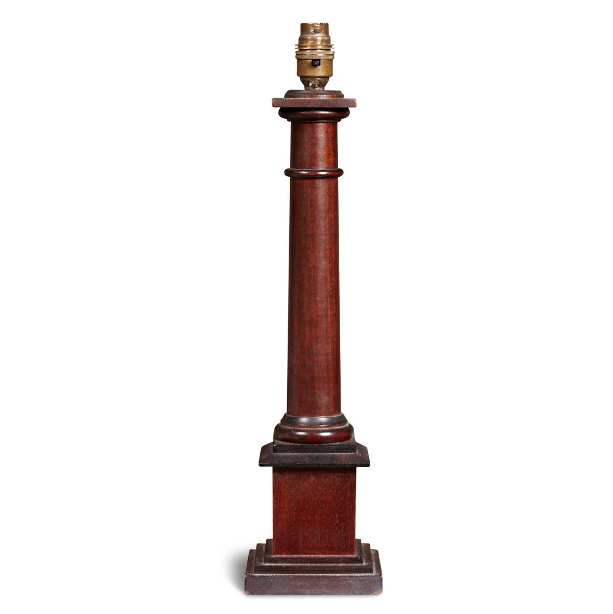 Nushka Lighting Small turned mahogany column table lamp