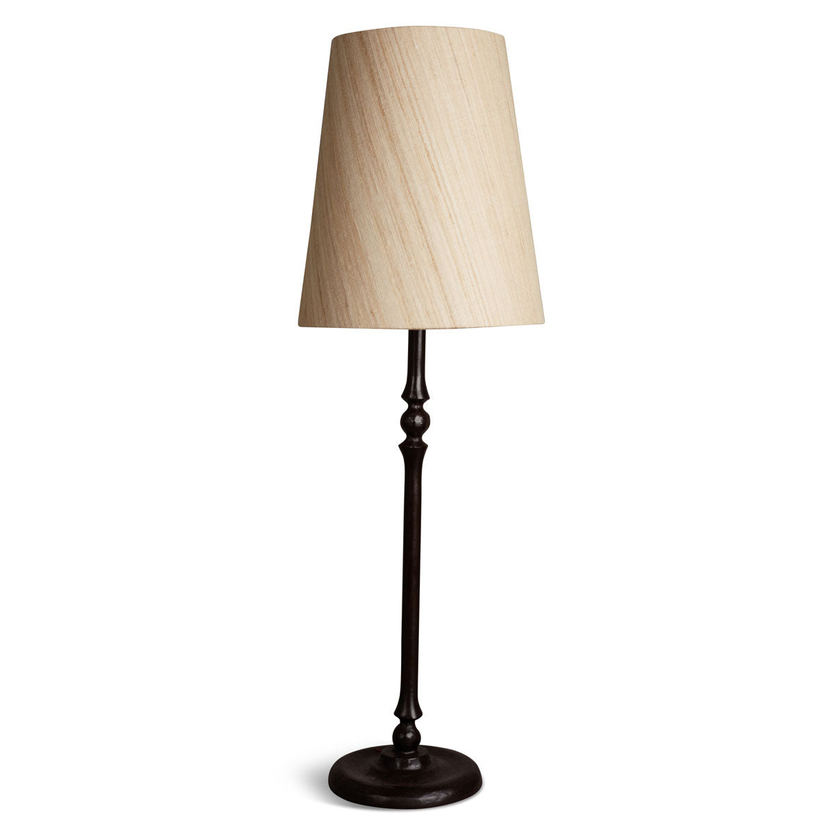 Tall bronze artisanal table lamp