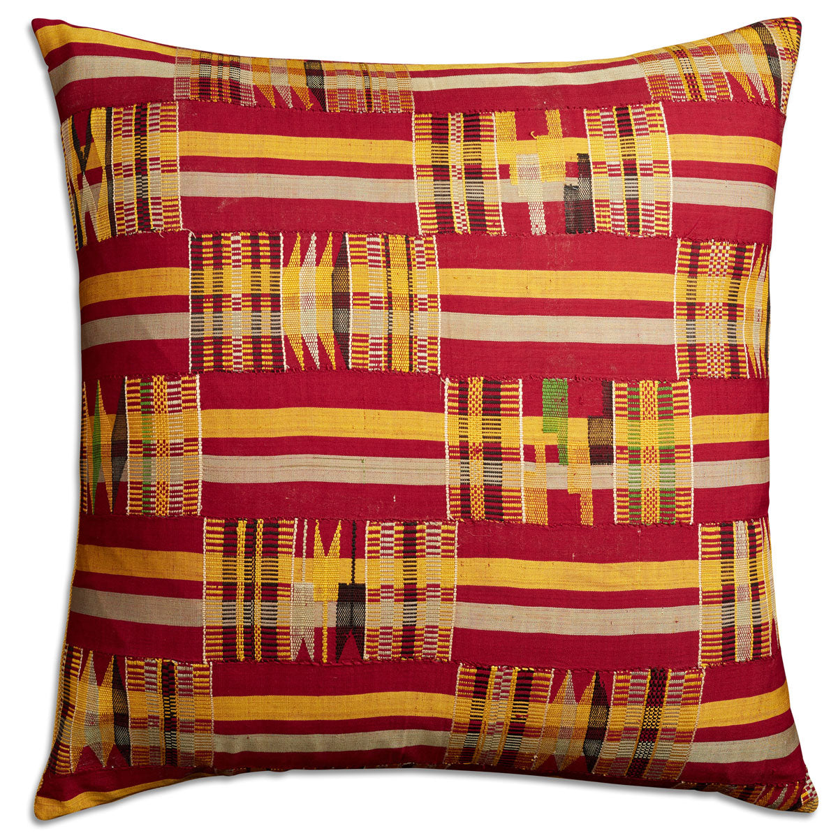 Nushka Red and yellow square African cushion