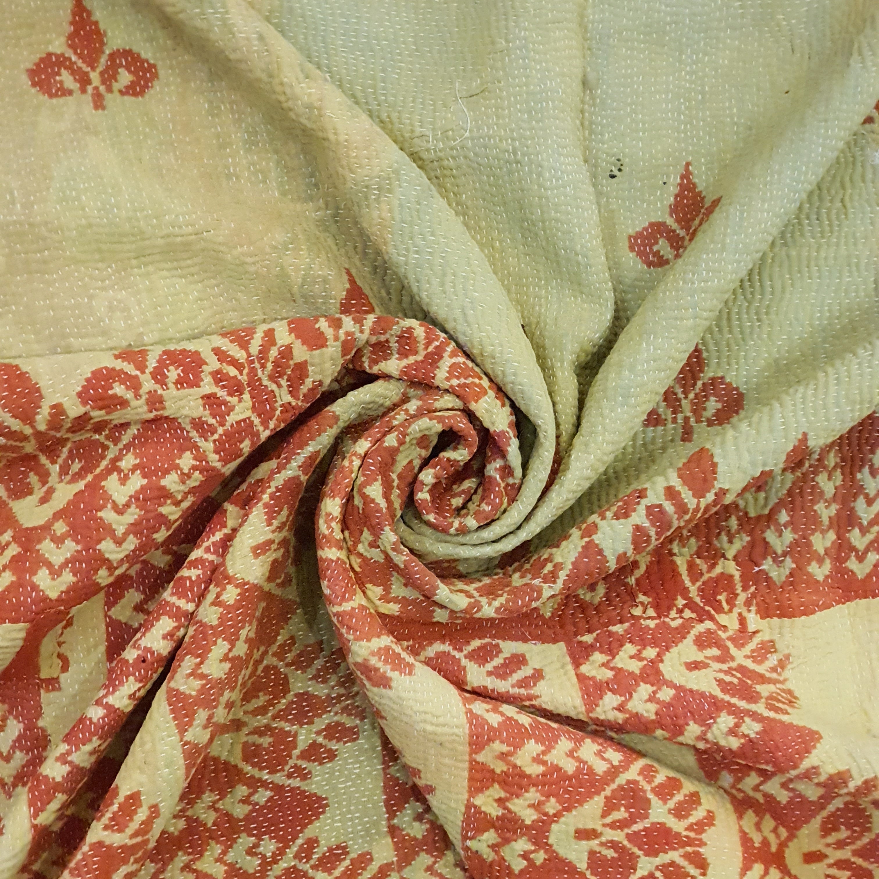 Nushka Textiles Hand-Stitched Kantha Throw