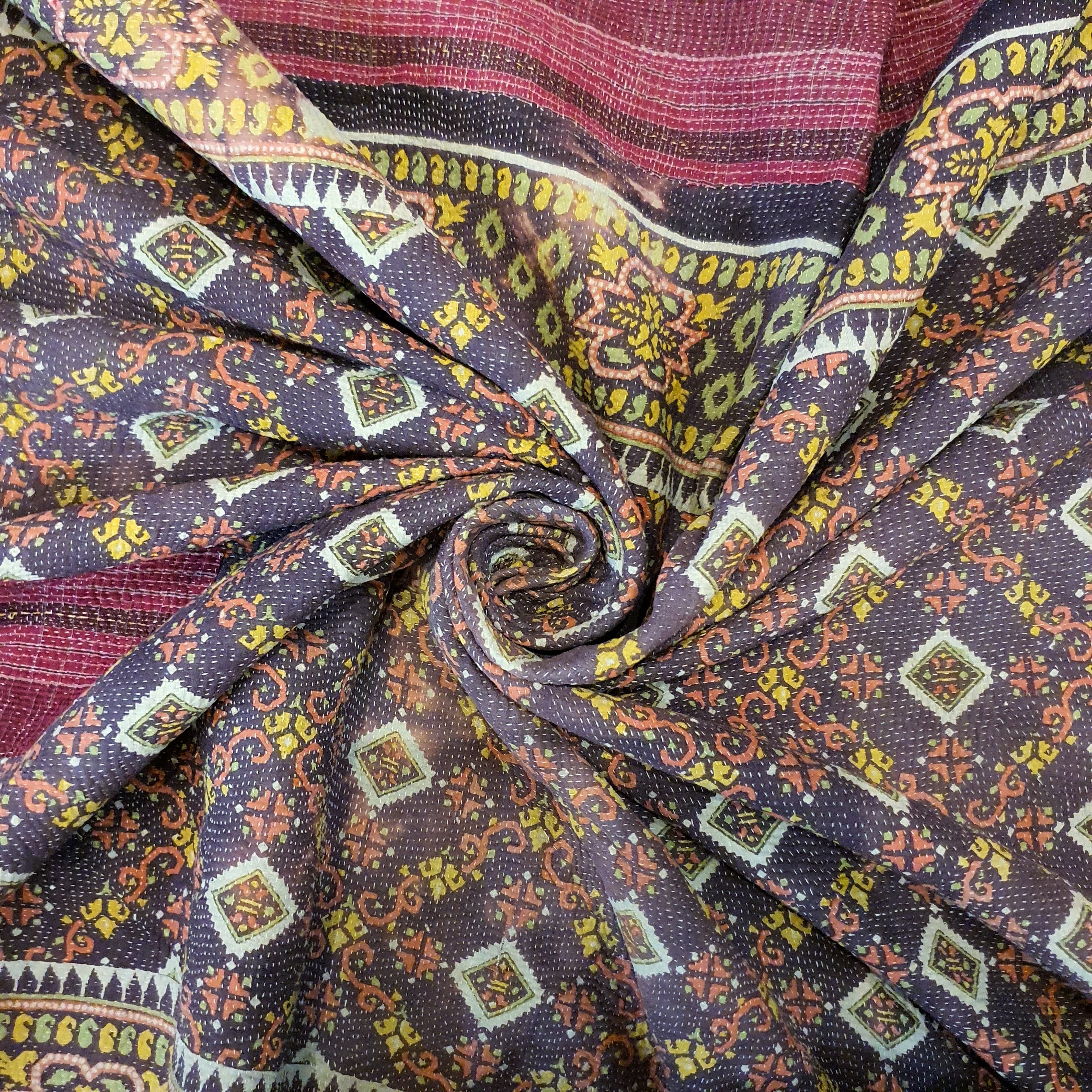 Nushka Textiles Hand-Stitched Kantha Throw