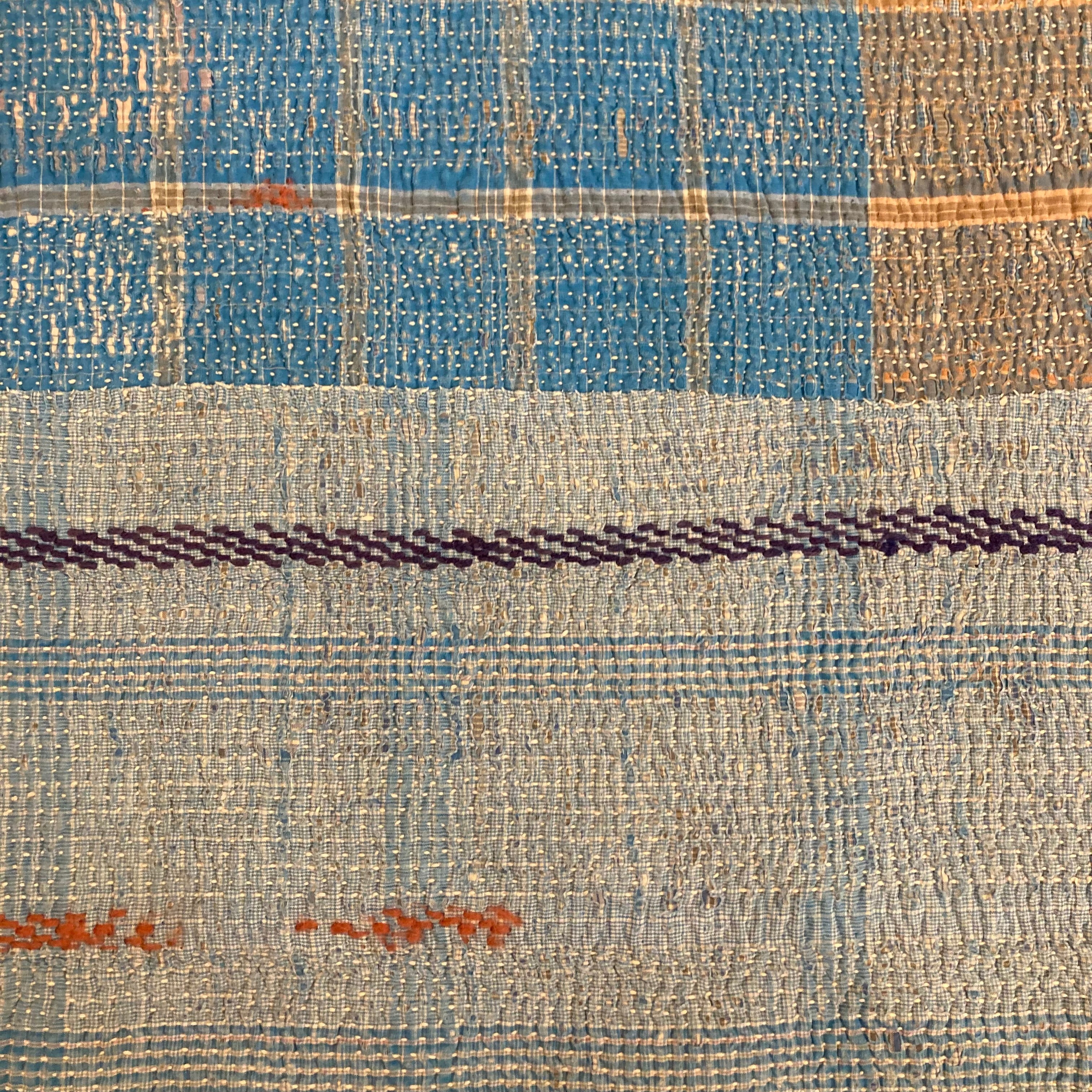 Nushka Textiles Hand-Stitched Kantha Throw