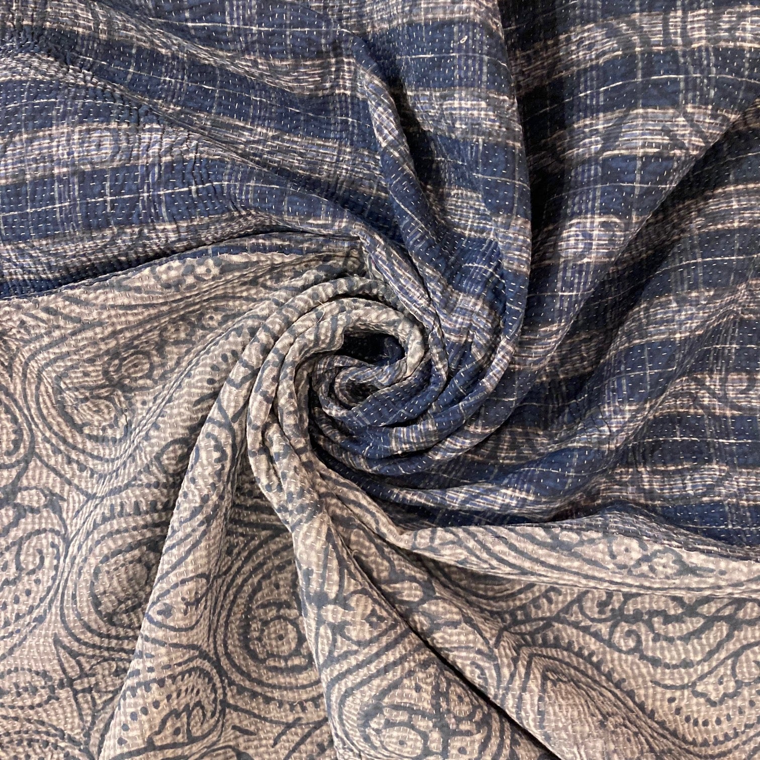 Nushka Textiles Hand-Stitched Kantha Throw