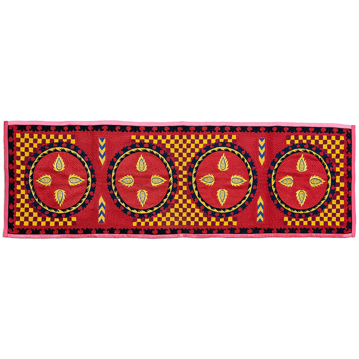 Nushka Textiles Silk Embroidered Suzani Table Runner from Uzbekistan