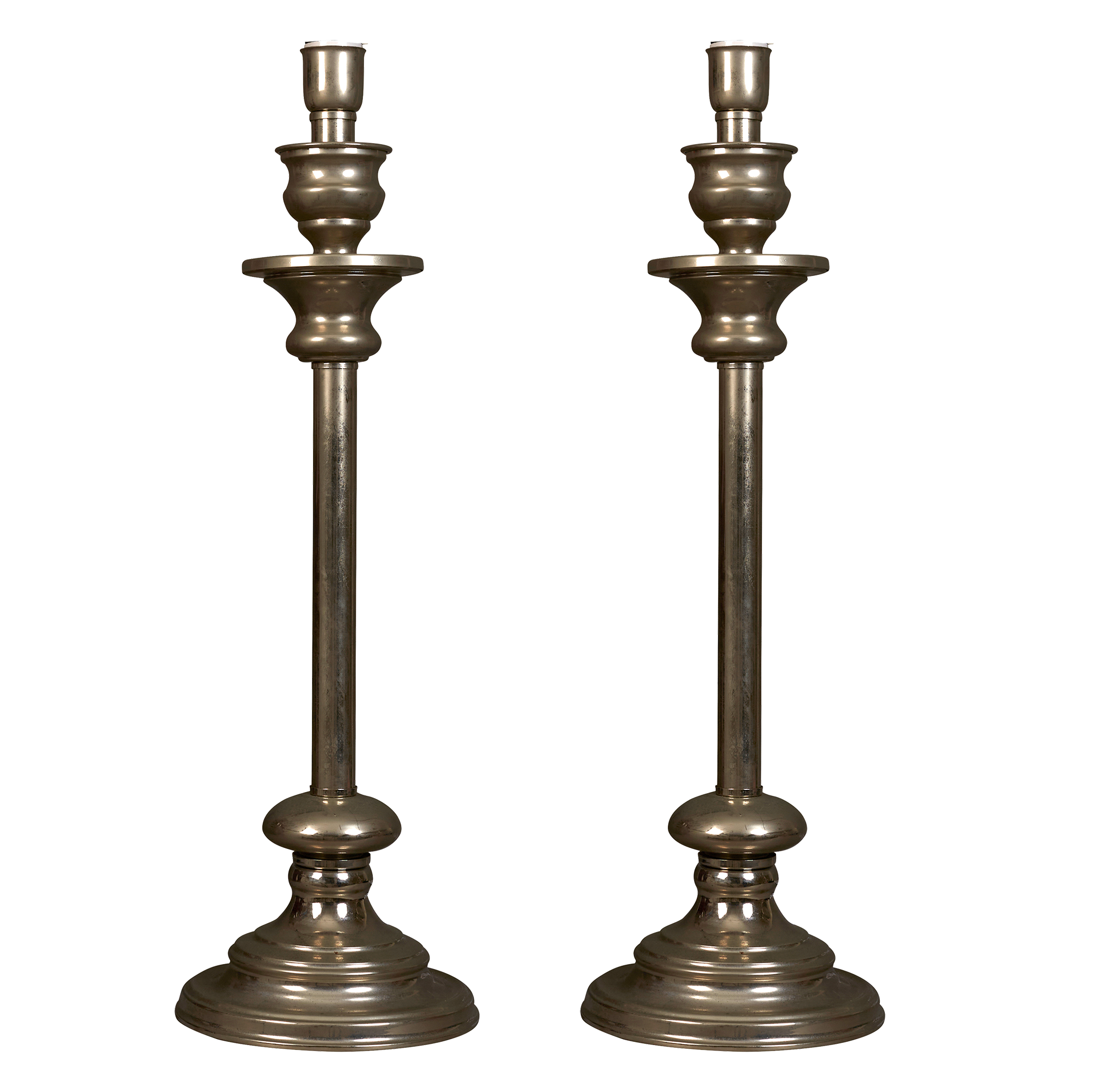 A pair of 20th century steel table lamps