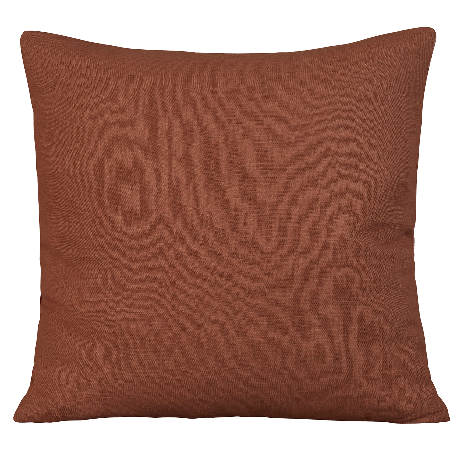 Square hand-woven chenille cushion in dusky pink