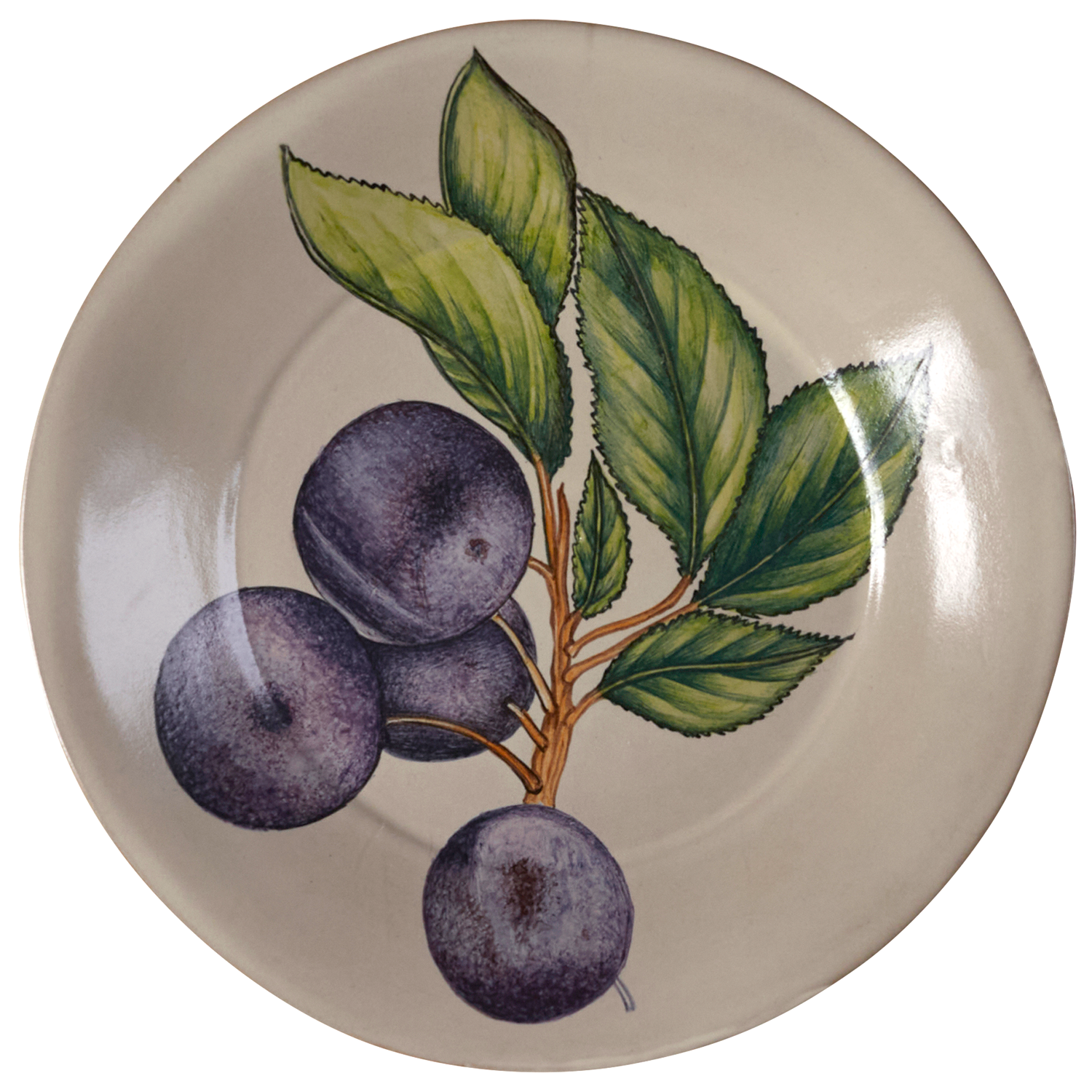 Hand-painted ceramic dessert plate