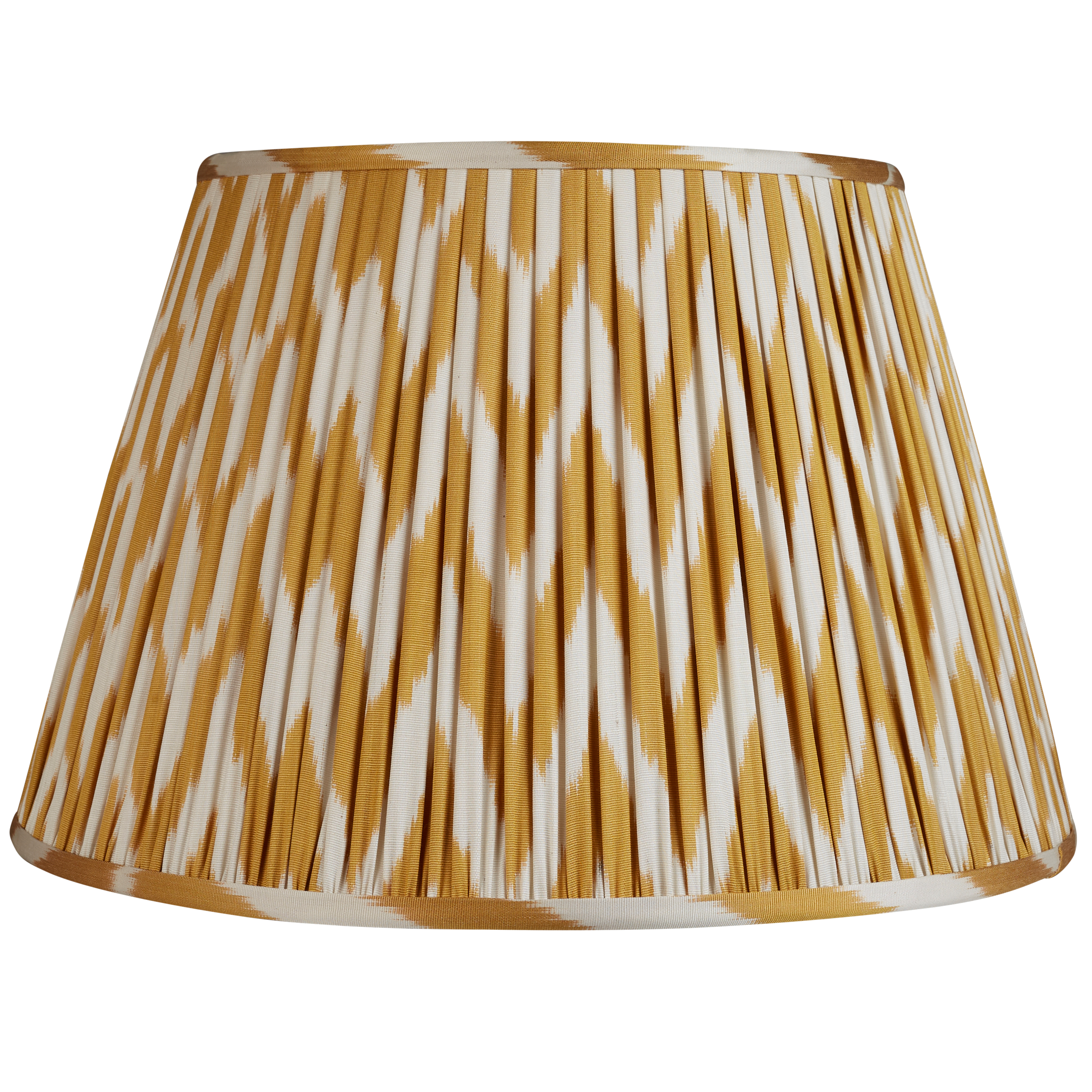 16 Inch (41cm) Yellow and white silk/cotton ikat lampshade