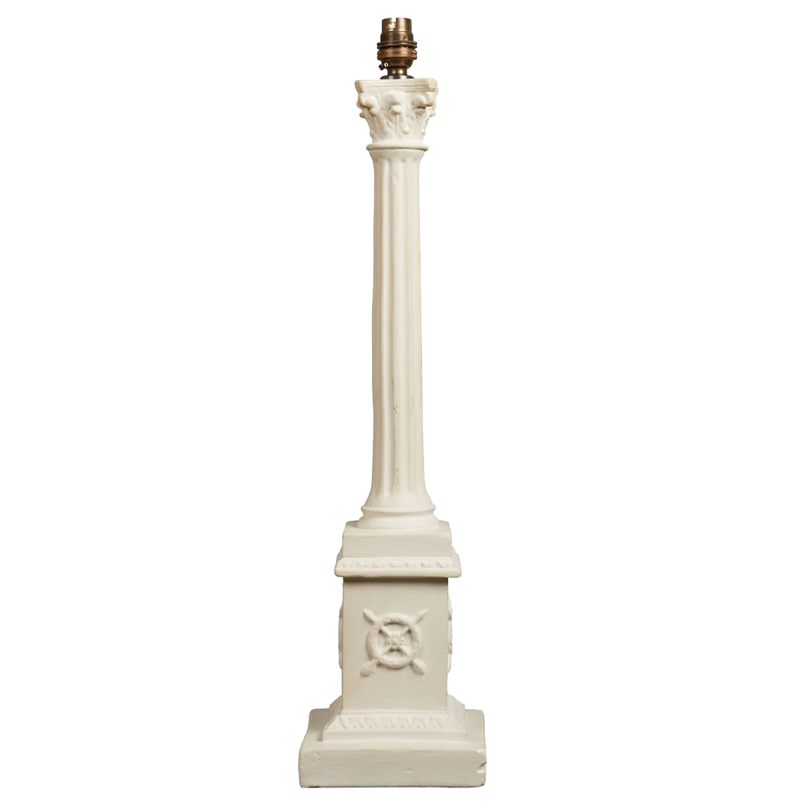 Painted wooden corinthian column table lamp