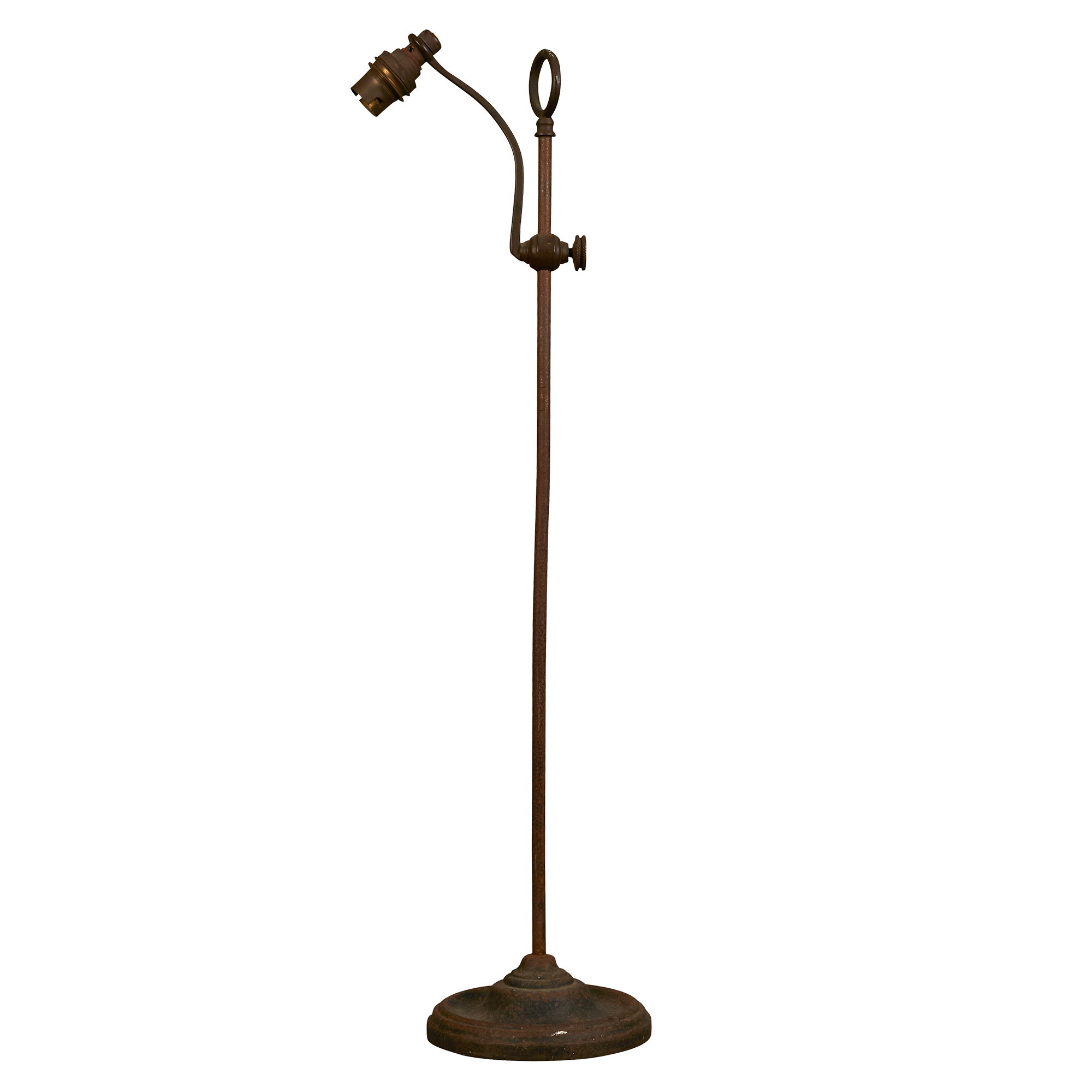 A mid century wrought iron reading lamp